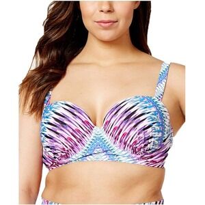 Raisins Plus Size Bustier Swim Bikini Top 16W
